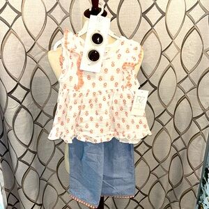 NEW 3 piece Rachel Zoe Toddler Outfit: Top, Pants, and Sunglasses Size 4T